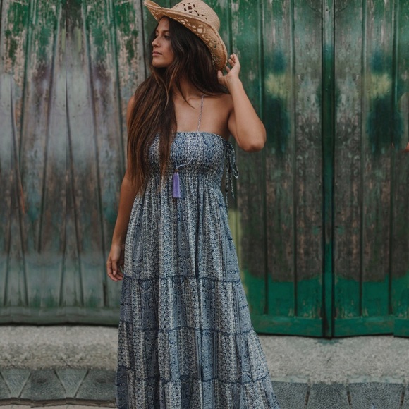 Miss Kitsch - Strapless Tiered Boho Summer Dress - Picture 3 of 7